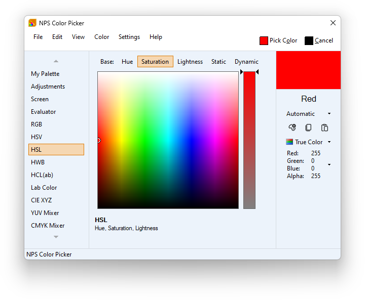 Transparent Green information, Hsl, Rgb